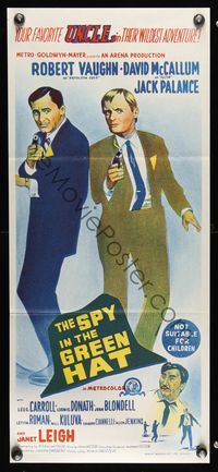 1s550 SPY IN THE GREEN HAT Aust daybill '66 Robert Vaughn & David McCallum, Man from UNCLE!