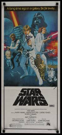 1s557 STAR WARS style C Aust daybill '77 George Lucas classic sci-fi epic, great art by Chantrell!
