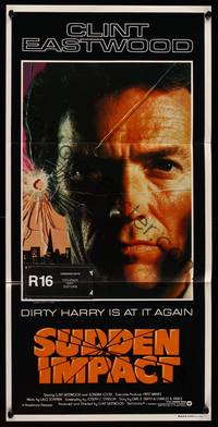 1s564 SUDDEN IMPACT Aust daybill '83 Clint Eastwood is at it again as Dirty Harry, great image!