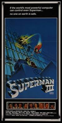 1s567 SUPERMAN III Aust daybill '83 art of Christopher Reeve flying, Richard Pryor, by L. Salk!
