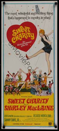 1s569 SWEET CHARITY Aust daybill '70 Bob Fosse musical starring Shirley MacLaine!