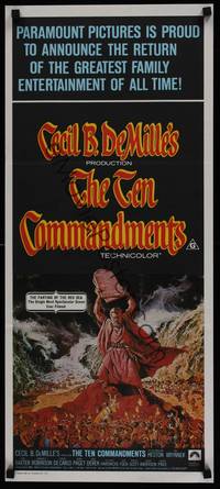1s573 TEN COMMANDMENTS Aust daybill R72 Charlton Heston, Yul Brynner, Cecil B. DeMille