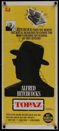 1s587 TOPAZ Aust daybill '69 Alfred Hitchcock, John Forsythe, spy scandal of this century!