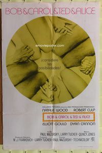 1s653 BOB & CAROL & TED & ALICE Spanish/U.S. style B 1sh '69 Paul Mazursky directed, Natalie Wood!