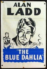 1s045 BLUE DAHLIA smoking Canadian 1sh '46 cool artwork of Alan Ladd w/cigarette, Veronica Lake!