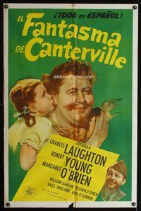 1s670 CANTERVILLE GHOST Spanish/U.S. 1sh '44 Charles Laughton, Robert Young & Margaret O'Brien!