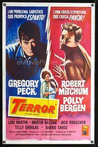 1s671 CAPE FEAR Spanish/U.S. 1sh '62 Gregory Peck, Robert Mitchum, Polly Bergen, classic noir, Terror!