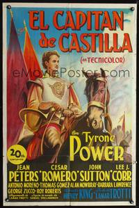 1s672 CAPTAIN FROM CASTILE Spanish/U.S. 1sh '47 Tyrone Power, Jean Peters, Cesar Romero