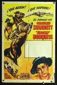 1s678 DURANGO KID stock Spanish/U.S. 1sh '46 The Durango Kid, cool western art!