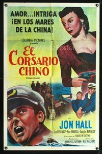 1s680 CHINA CORSAIR Spanish/U.S. 1sh '51 pirate queen Lisa Ferraday stalks racket king Jon Hall!