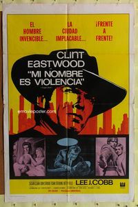 1s688 COOGAN'S BLUFF Spanish/U.S. 1sh '68 art of Clint Eastwood in New York City, directed by Don Siegel!