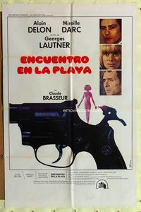 1s689 COP STORY Spanish/U.S. 1sh '75 Alain Delon, Trintignant, sexy Claudine Auger, Flic Story!