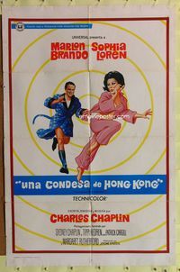 1s693 COUNTESS FROM HONG KONG Spanish/U.S. 1sh '67 Marlon Brando, sexy Sophia Loren, directed by Chaplin!