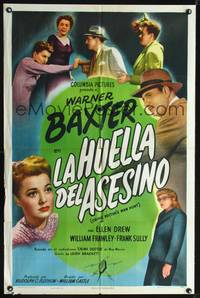 1s695 CRIME DOCTOR'S MAN HUNT Spanish/U.S. 1sh '46 Warner Baxter, Ellen Drew, William Frawley!