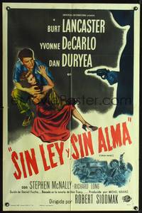 1s698 CRISS CROSS Spanish/U.S. 1sh '48 Burt Lancaster, Yvonne De Carlo, Dan Duryea, cool film noir image!