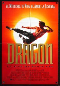 1s716 DRAGON: THE BRUCE LEE STORY Spanish/U.S. 1sh '93 Bruce Lee bio, Jason Scott Lee, Lauren Holly!