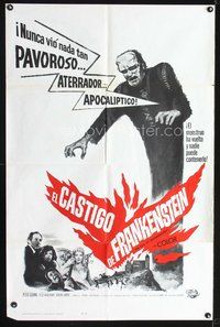 1s721 EVIL OF FRANKENSTEIN Spanish/U.S. 1sh '64 Peter Cushing, Hammer, he's back and no one can stop him!