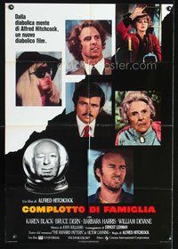 1s035 FAMILY PLOT Italy/Span 1sh '76 from the mind of devious Alfred Hitchcock, Karen Black, Dern!