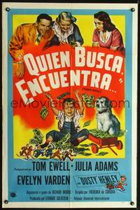 1s724 FINDERS KEEPERS Spanish/U.S. 1sh '52 Tom Ewell, Julia Adams, Evelyn Varden, wacky image of rich boy