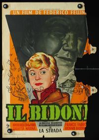 1s002 SWINDLE French '55 Federico Fellini, Il Bidone, cool artwork!