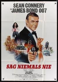 1s157 NEVER SAY NEVER AGAIN German 33x47 '83 art of Sean Connery as James Bond 007 by Casaro!