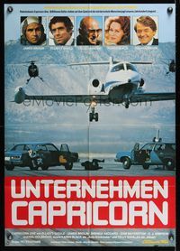 1s204 CAPRICORN ONE German '78 Elliott Gould, James Brolin, great image of helicopters chasing jet!