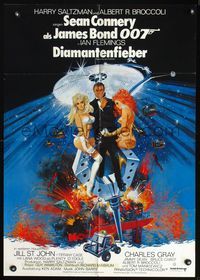 1s216 DIAMONDS ARE FOREVER German '71 Sean Connery as James Bond 007 by Robert McGinnis!