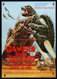 1s240 GAMERA VS MONSTER X German '70 Gamera tai Daimaju Jaiga, cool battle artwork!