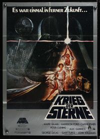 1s323 STAR WARS German '77 George Lucas classic sci-fi epic, great art by Tom Jung!