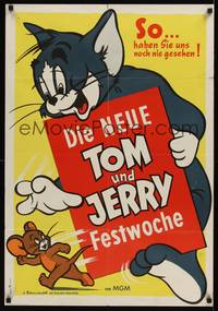 1s335 TOM & JERRY German '70s great Rutters cartoon art of cat & mouse!