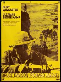 1s338 ULZANA'S RAID Danish '73 artwork of Burt Lancaster by Don Stivers, Robert Aldrich