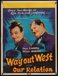 1s094 OUR RELATIONS/WAY OUT WEST Indian '60s great VAS artwork of Stan Laurel & Oliver Hardy!