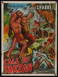 1s101 TARZAN THE FEARLESS Indian R60s Julie Bishop, action art from Buster Crabbe serial!