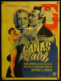 1s116 CANAS AL AIRE Mexican poster '49 art of Emilio Tuero w/angel on shoulder romancing sexy girl
