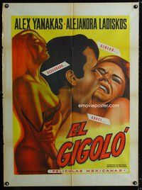 1s128 EL GIGOLO Mexican poster '60s wild sexy artwork, please help identify!