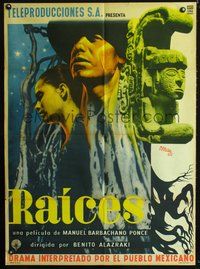 1s145 RAICES Mexican poster '54 Latin American classic, cool artwork by Josep Renau!