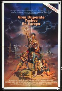1s828 NATIONAL LAMPOON'S EUROPEAN VACATION Spanish/U.S. 1sh '85 Boris Vallejo art of ripped Chevy Chase!