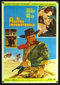 1s842 ONE EYED JACKS Spanish/U.S. 1sh '61 cool different art of director & star Marlon Brando!