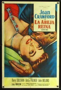 1s866 QUEEN BEE Spanish/U.S. 1sh '55 Joan Crawford is all honey on the outside, all fury on the inside!