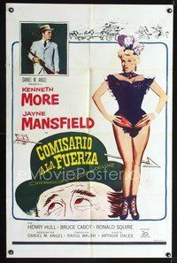 1s900 SHERIFF OF FRACTURED JAW Spanish/U.S. 1sh '59 sexy burlesque Jayne Mansfield, sheriff Kenneth More!
