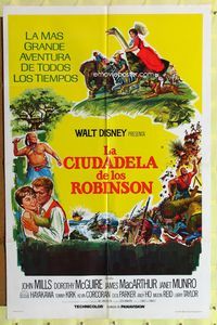 1s935 SWISS FAMILY ROBINSON Spanish/U.S. 1sh R68 John Mills, Walt Disney family fantasy classic!