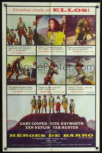 1s946 THEY CAME TO CORDURA Spanish/U.S. 1sh '59 Gary Cooper, Rita Hayworth, Tab Hunter, Van Heflin!