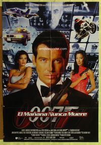 1s960 TOMORROW NEVER DIES DS Spanish/U.S. 1sh '97 Pierce Brosnan as James Bond 007, Michelle Yeoh!