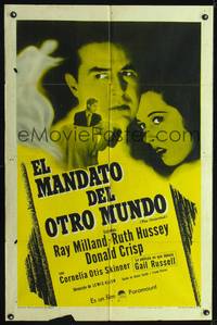 1s975 UNINVITED Spanish/U.S. 1sh R49 Ray Milland, Ruth Hussey, introducing Gail Russell, cool art!