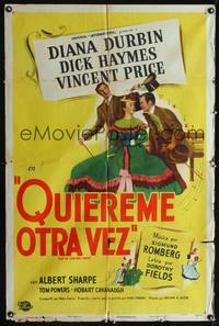 1s976 UP IN CENTRAL PARK Spanish/U.S. 1sh '48 Vincent Price & Deanna Durbin in New York City!