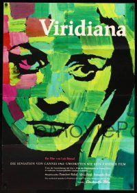 1s340 VIRIDIANA 2-sided German '61 Luis Bunuel, cool different art of Silvia Pinal as nun!