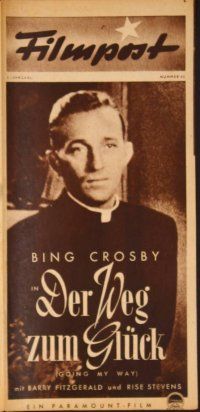 1t170 GOING MY WAY German Filmpost programm '46 Bing Crosby, Rise Stevens, Fitzgerald, Leo McCarey