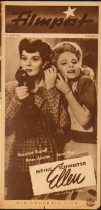 1t189 MY SISTER EILEEN German Filmpost programm '47 different images of Rosalind Russell!