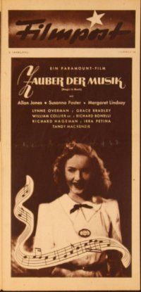 1t202 THERE'S MAGIC IN MUSIC German Filmpost programm '46 Grace Bradley Boyd, Susanna Foster