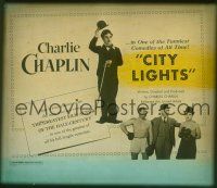 1t109 CITY LIGHTS glass slide R50 Charlie Chaplin boxing & in his tramp suit!